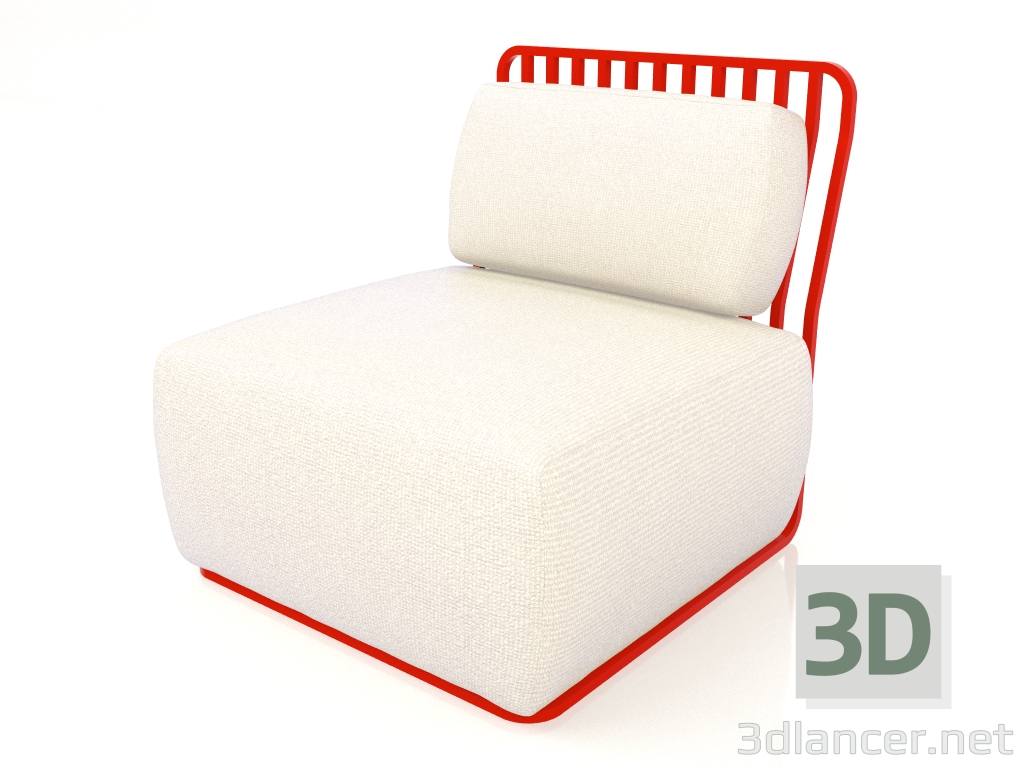 modèle 3D Chaise longue (Rouge) - preview