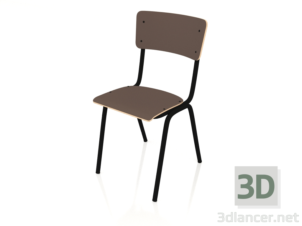 modèle 3D Chaise de rentrée (marron mat) - preview