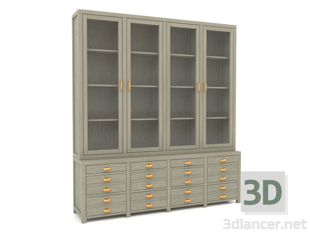 modello 3D Credenza (4 sezioni) - anteprima