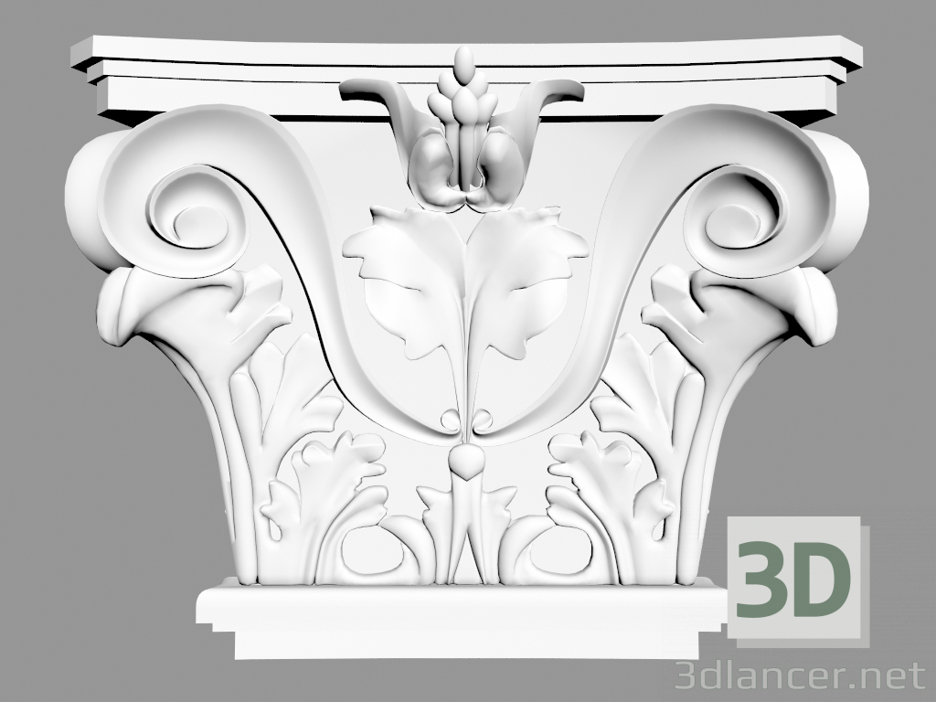 3d model Pilaster K201 (22.8 x 6.2 x 14.9 cm) - vista previa