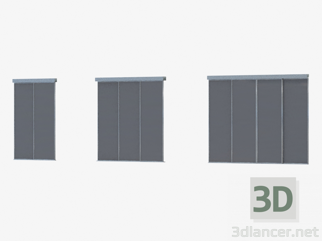 modèle 3D Cloison interroom A1 (argent STS argent foncé) - preview