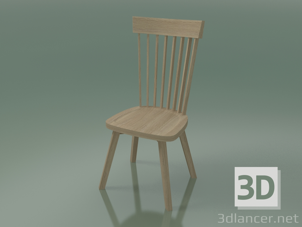 3d model Silla con respaldo alto (21, Rovere Sbiancato) - vista previa