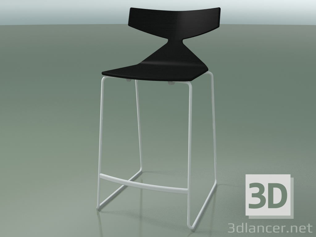 3d model Stackable Bar Stool 3703 (Black, V12) - preview