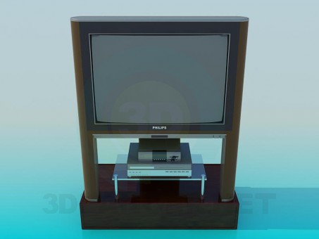 modello 3D TV e ricevitore - anteprima