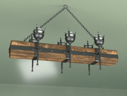 Chandelier "Log with torches"