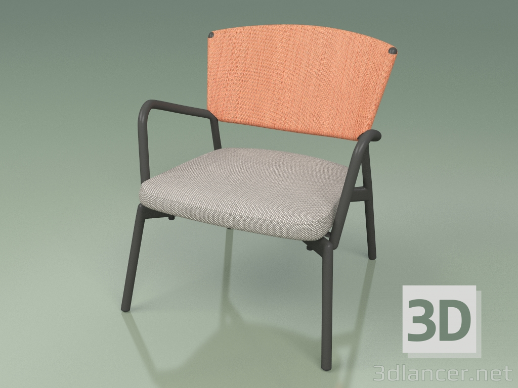 3D Modell Sessel mit weicher Sitzfläche 027 (Metal Smoke, Batyline Orange) - Vorschau