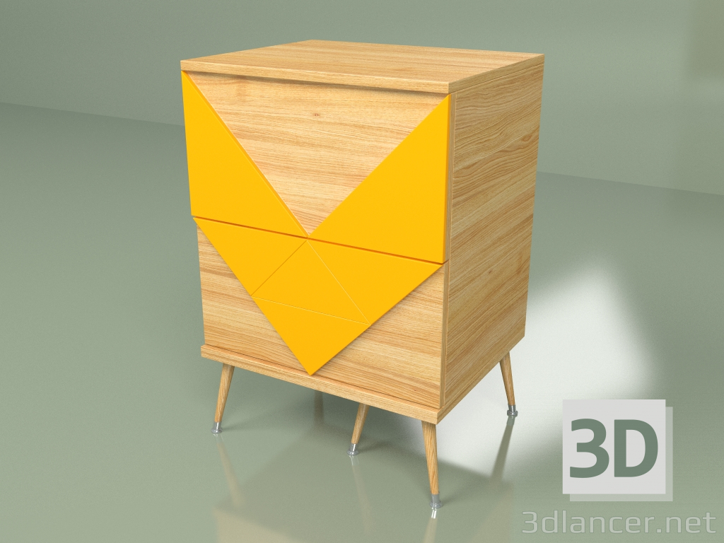 modello 3D Comodino Woo Twins (arancione) - anteprima