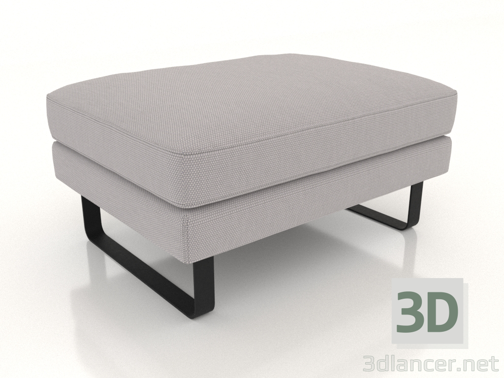 modello 3D Pouf (gambe in metallo, tessuto) - anteprima