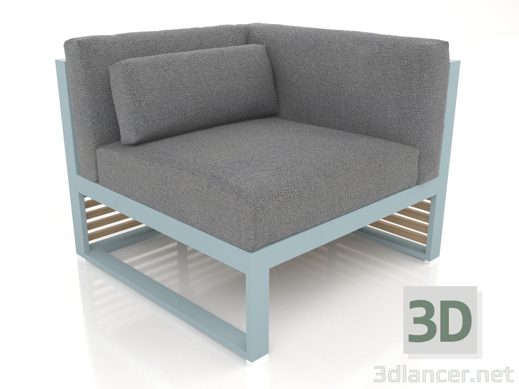 3d model Modular sofa, section 6 right (Blue gray) - preview