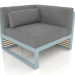 modèle 3D Canapé modulable section 6 droite (Bleu gris) - preview