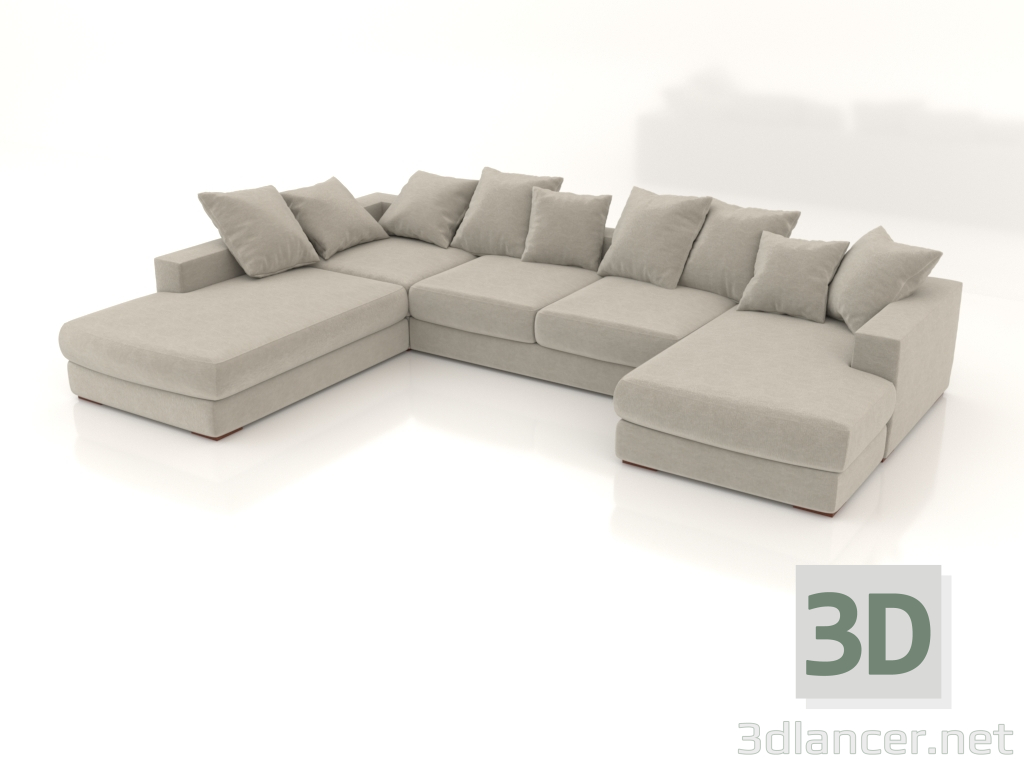 3d model Sherna sofa U-shaped 366 cm - preview 3d model Sherna sofa U-shaped 366 cm - preview