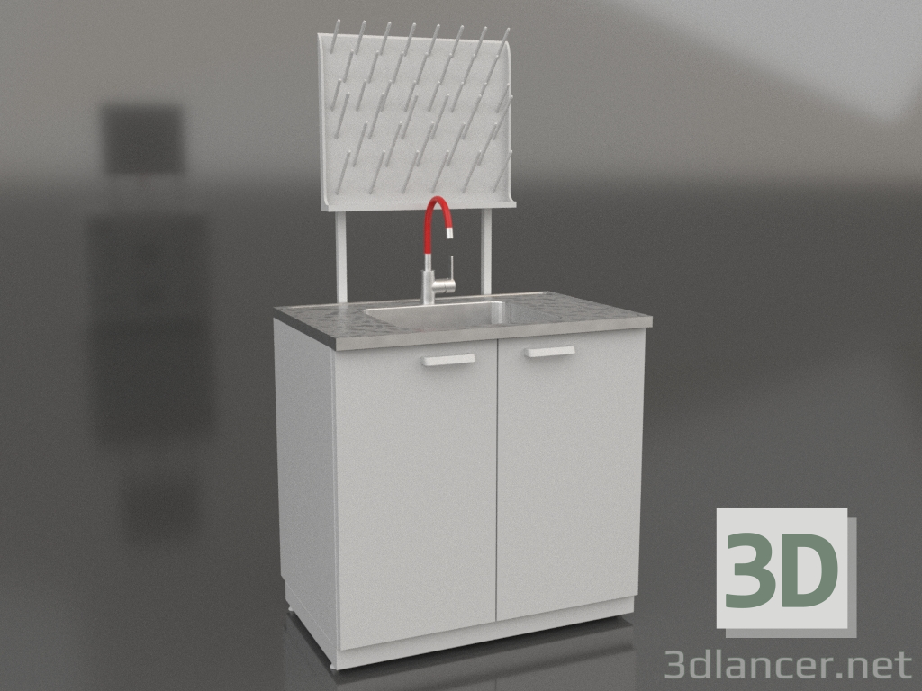 3D Modell Labor-Metallspüle LK-900 SMS-G - Vorschau 3D Modell Labor-Metallspüle LK-900 SMS-G - Vorschau