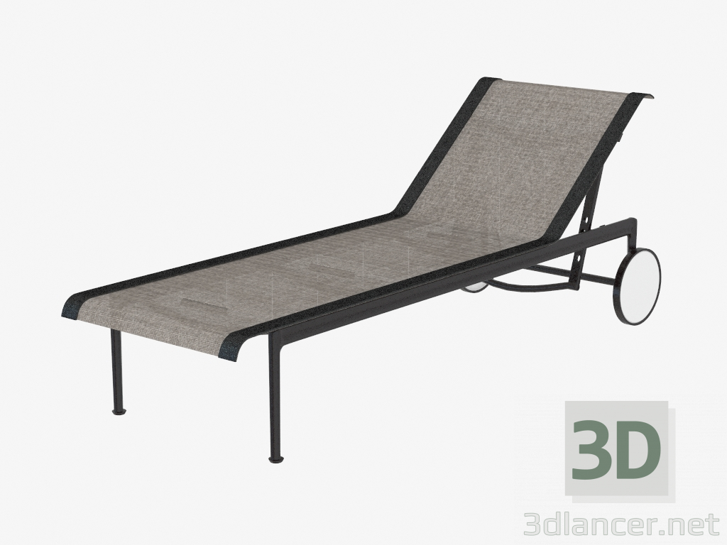 Modelo 3d Chaise longue com rodas - preview