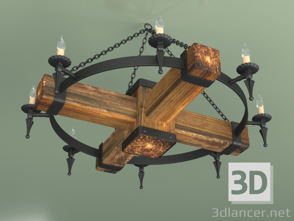 Modelo 3d Lustre "Country com velas" - preview