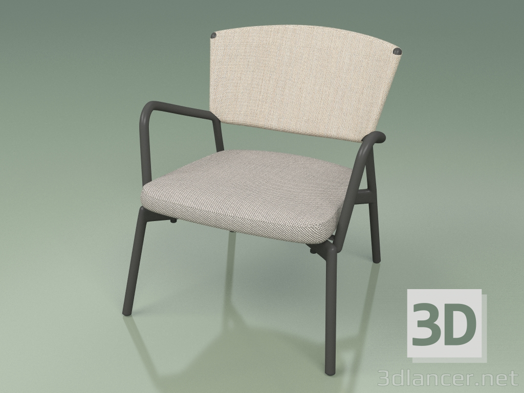 Modelo 3d Poltrona com assento macio 027 (Metal Smoke, Batyline Sand) - preview