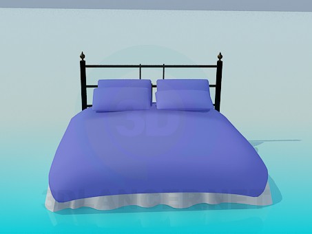 3d model Bed with pillows - preview