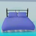 3d model Bed with pillows - preview