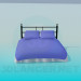 3d model Bed with pillows - preview