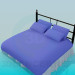 Modelo 3d Cama com almofadas - preview