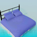 3d model Cama con almohadas - vista previa