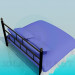 Modelo 3d Cama com almofadas - preview