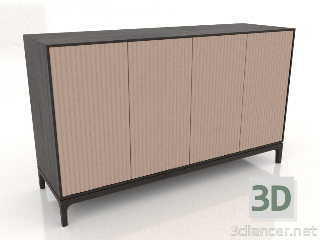 modèle 3D Meuble TV FARGO avec façades fraisées 1600x500x950 mm (beige, chêne wengé, option 4) - preview