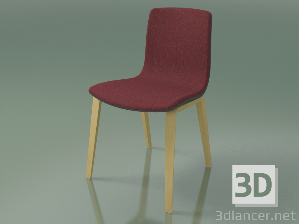 3d model Silla 3966 (4 patas de madera, polipropileno, tapizado, abedul natural) - vista previa