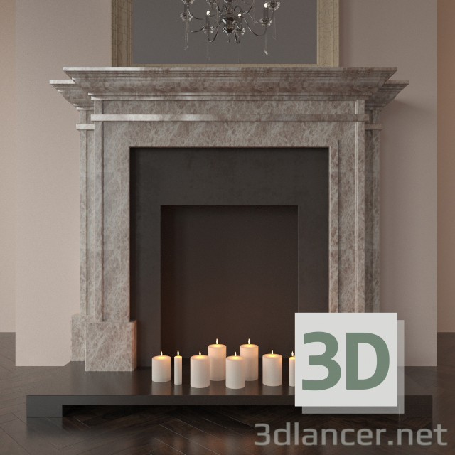 Chimenea de estilo inglés 3D modelo Compro - render