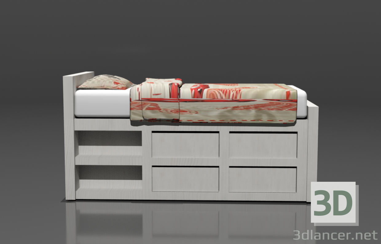 Cama 3D modelo Compro - render