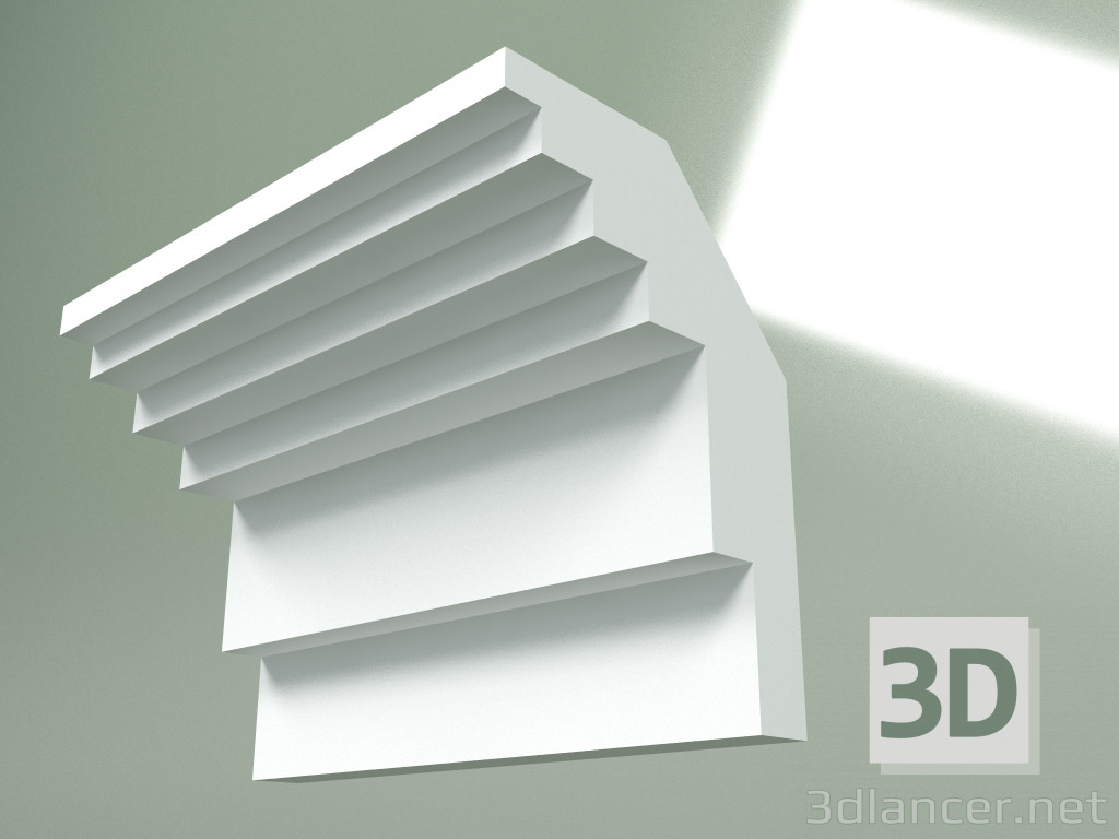 modello 3D Cornicione in gesso (zoccolo a soffitto) KT339 - anteprima