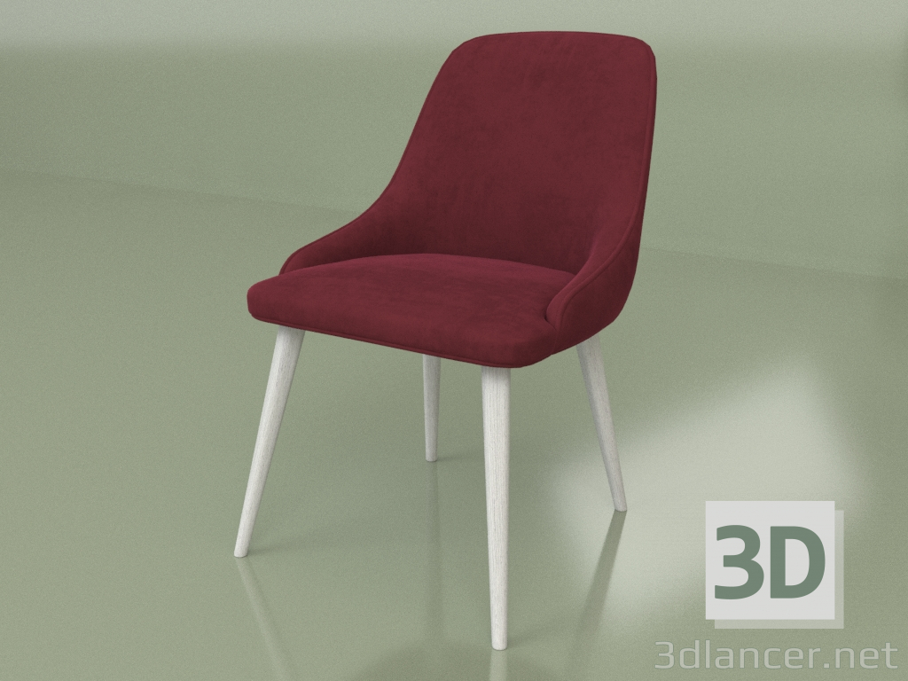 3d model Silla Verdi (patas blancas) - vista previa