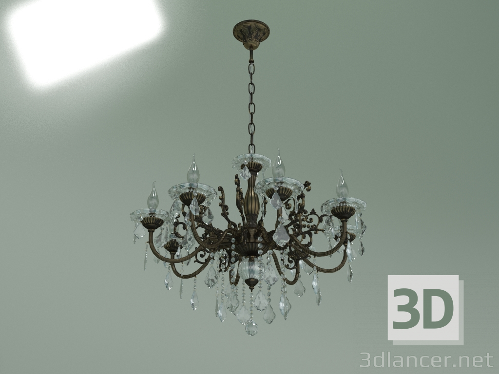 3d model Pendant chandelier 3281-8 (antique bronze-clear crystal Strotskis) - preview