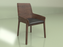 Chair Safia with upholstered seat (black matt)