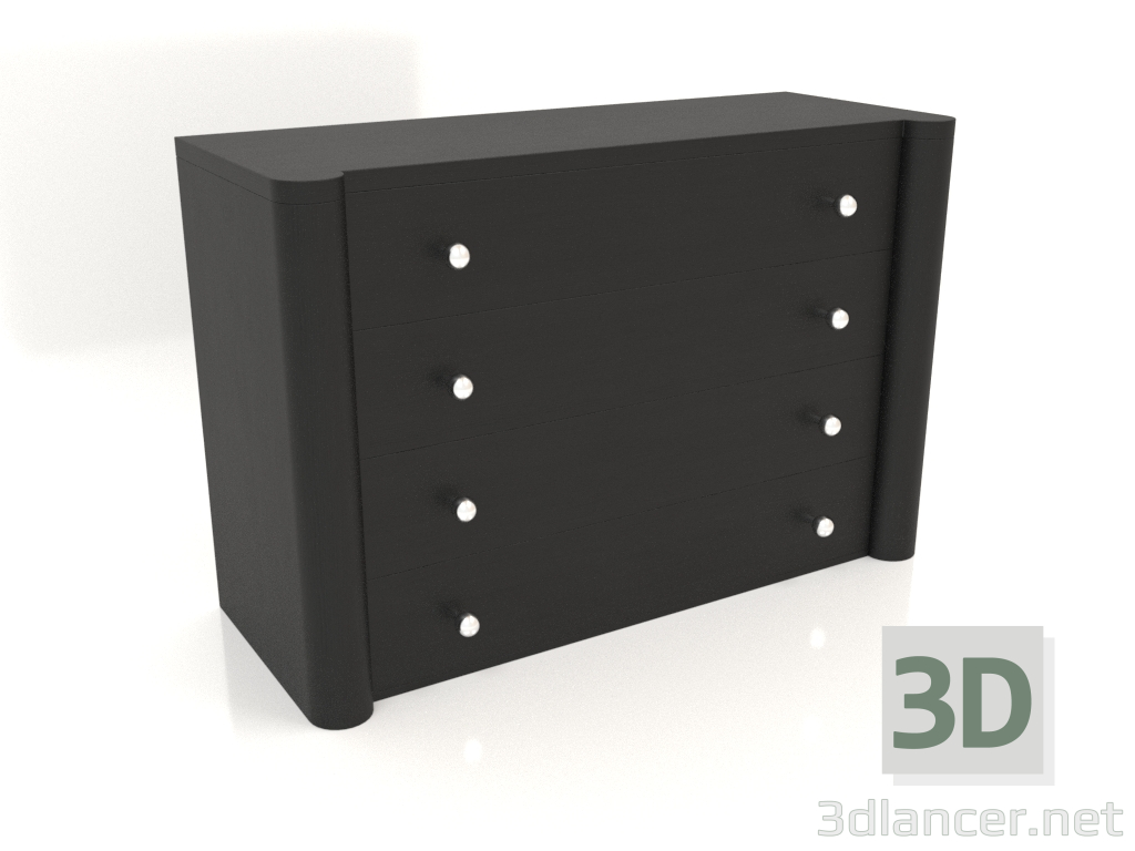 3d model Cajonera TM 021 (1210x480x810, madera negra) - vista previa