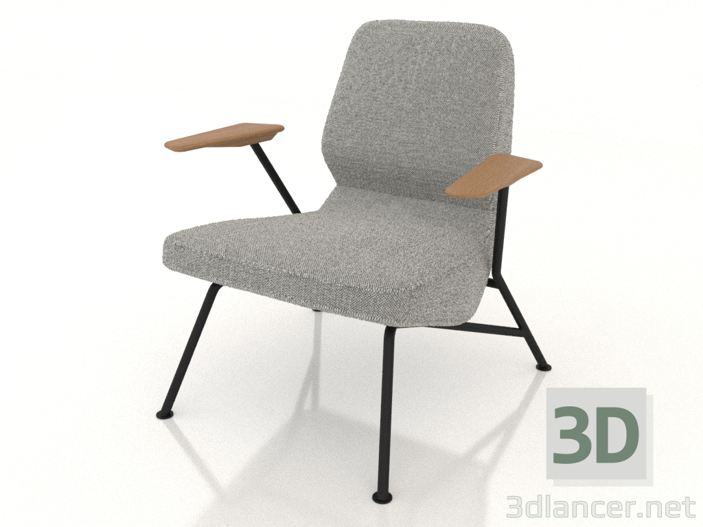 modèle 3D Fauteuil sur pieds en métal - preview