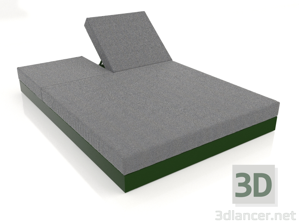 3d model Cama con respaldo 140 (Verde botella) - vista previa