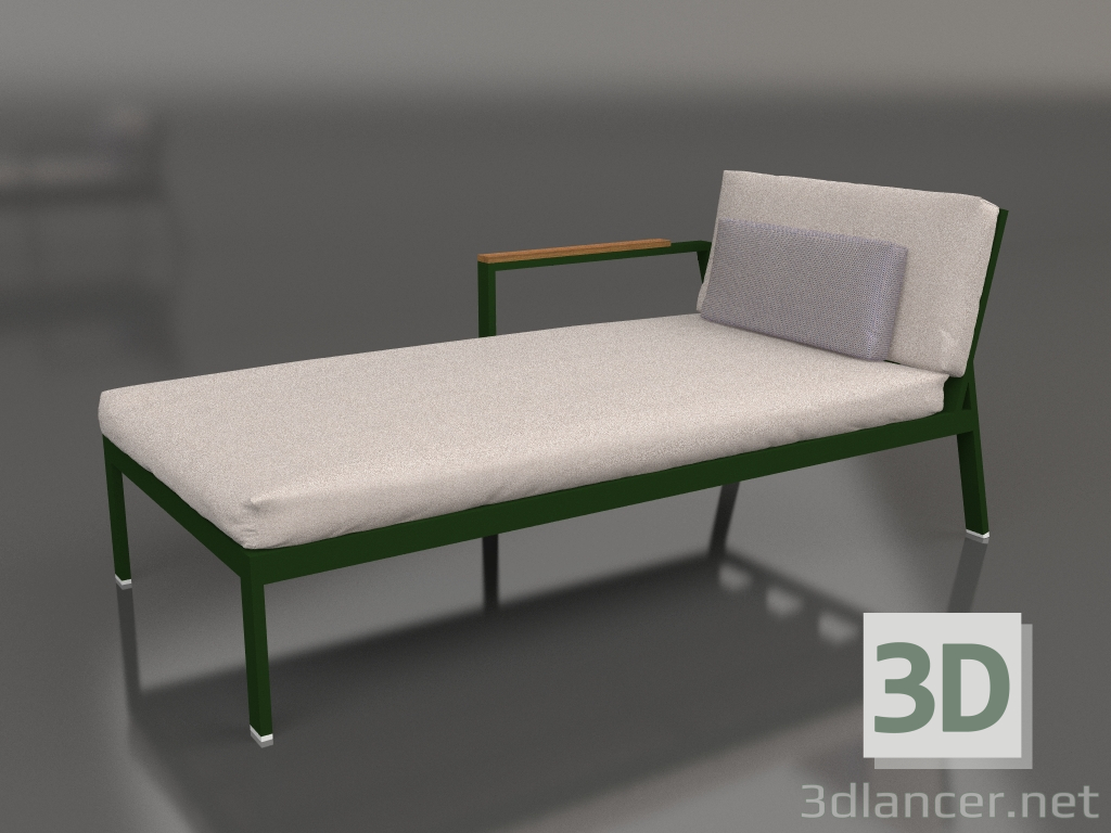 Modelo 3d Módulo de sofá, seção 2 esquerda (verde garrafa) - preview