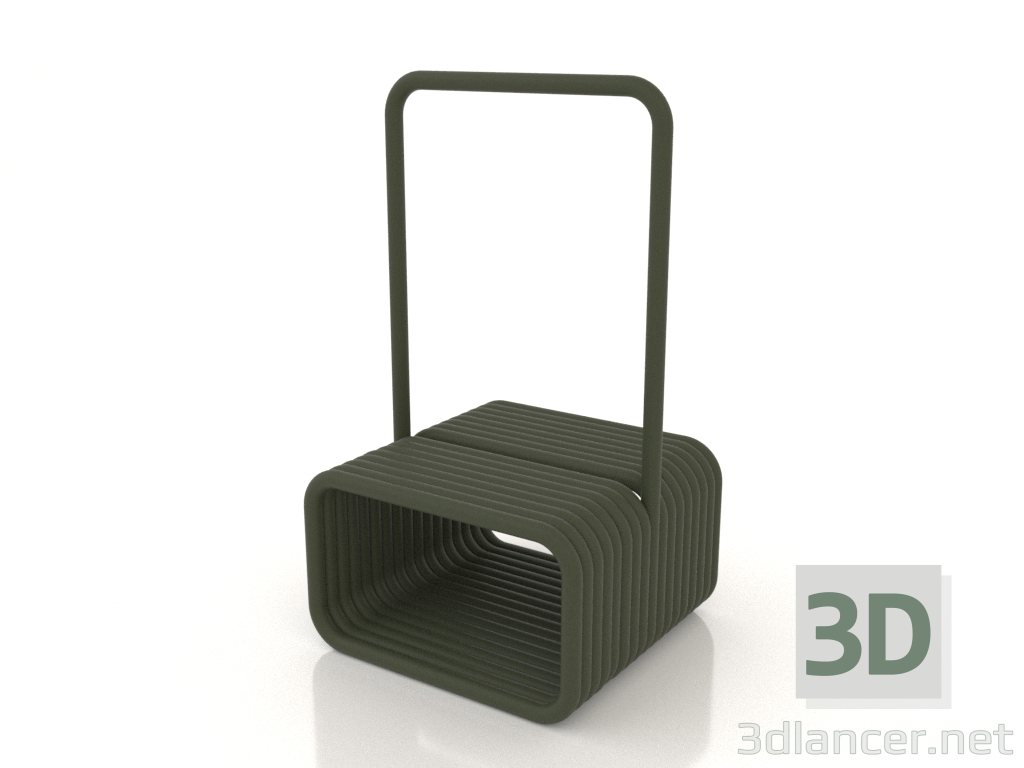 3d model Madera baja (verde) - vista previa