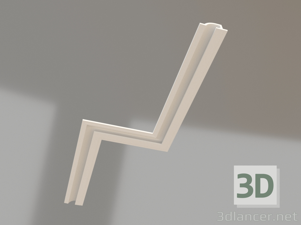 3d model Plafón de escayola empotrable LINE 005 1 (163x52) potencia lumínica 60 mm - vista previa