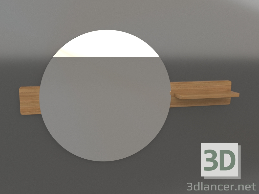 3d model Espejo de pared D 600 mm (roble natural) - vista previa