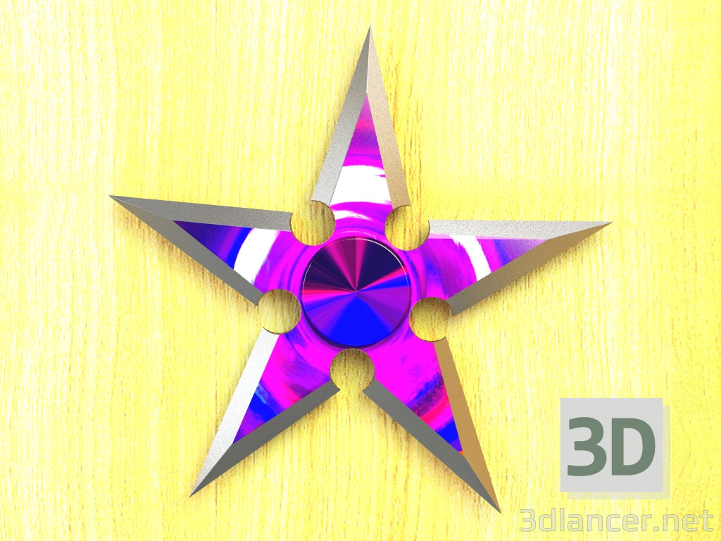 3d Ninja Star Fidget Spinner модель купить - ракурс