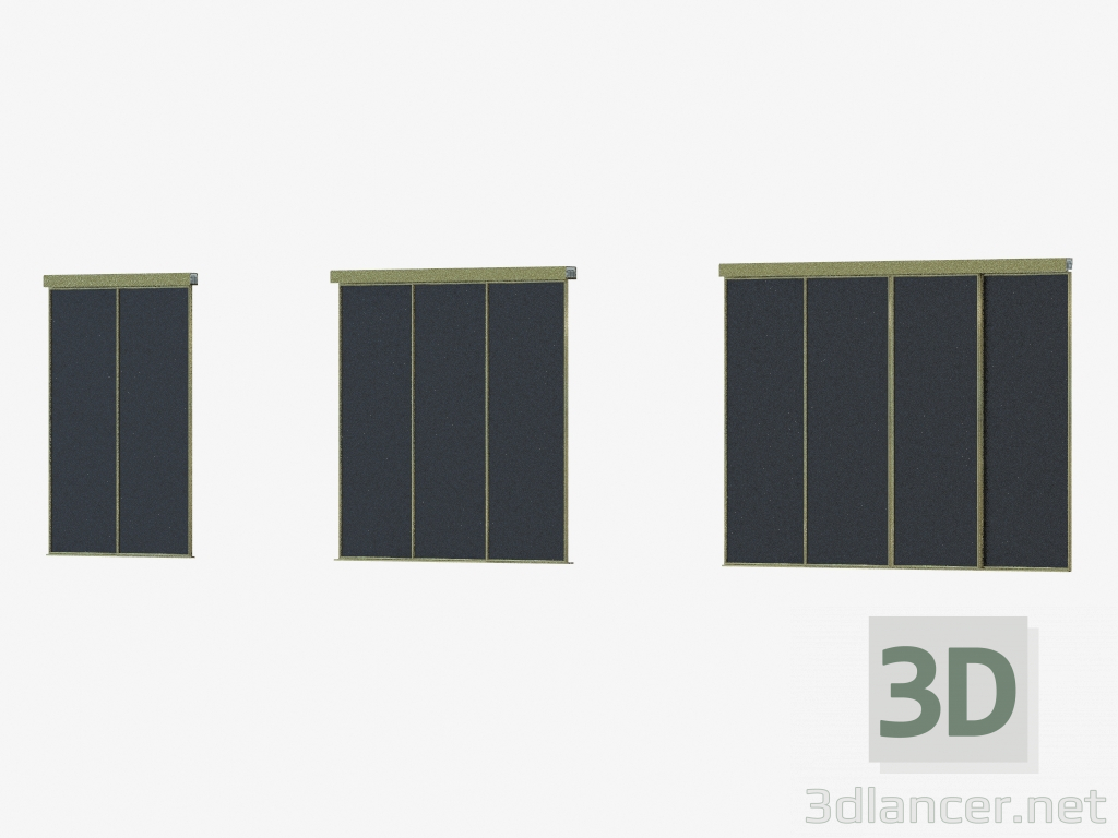 modello 3D Partizione Interroom A4 (nero champane) - anteprima