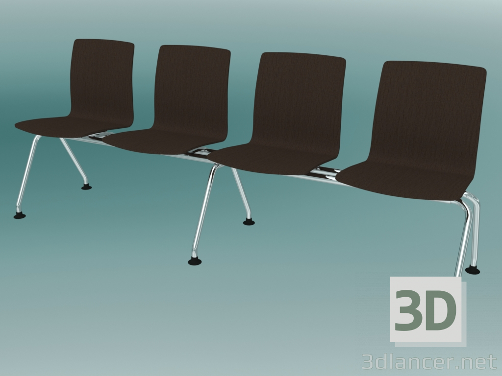 3d model Banco de cuatro plazas (K12L4) - vista previa