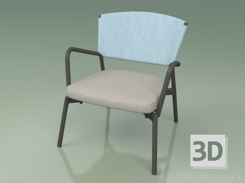 Modelo 3d Poltrona com assento macio 027 (Metal Smoke, Batyline Sky) - preview