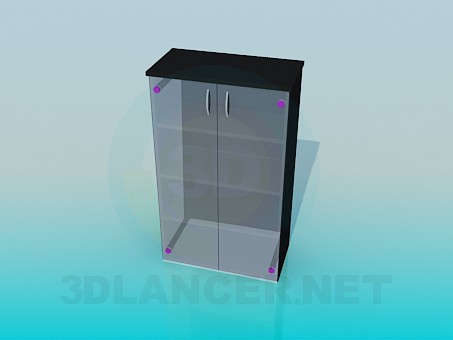 3d model Pila de rack con puertas y estantes de vidrio - vista previa