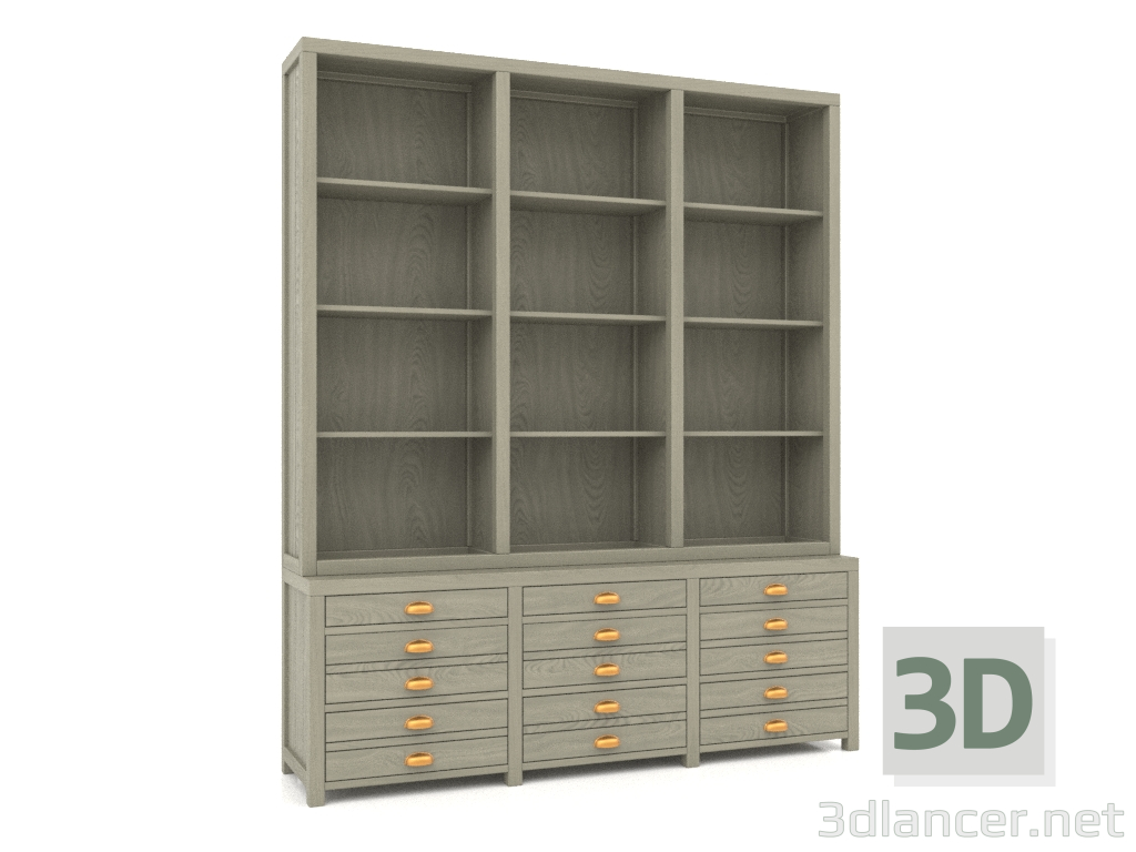 3d model Biblioteca (3 secciones) - vista previa