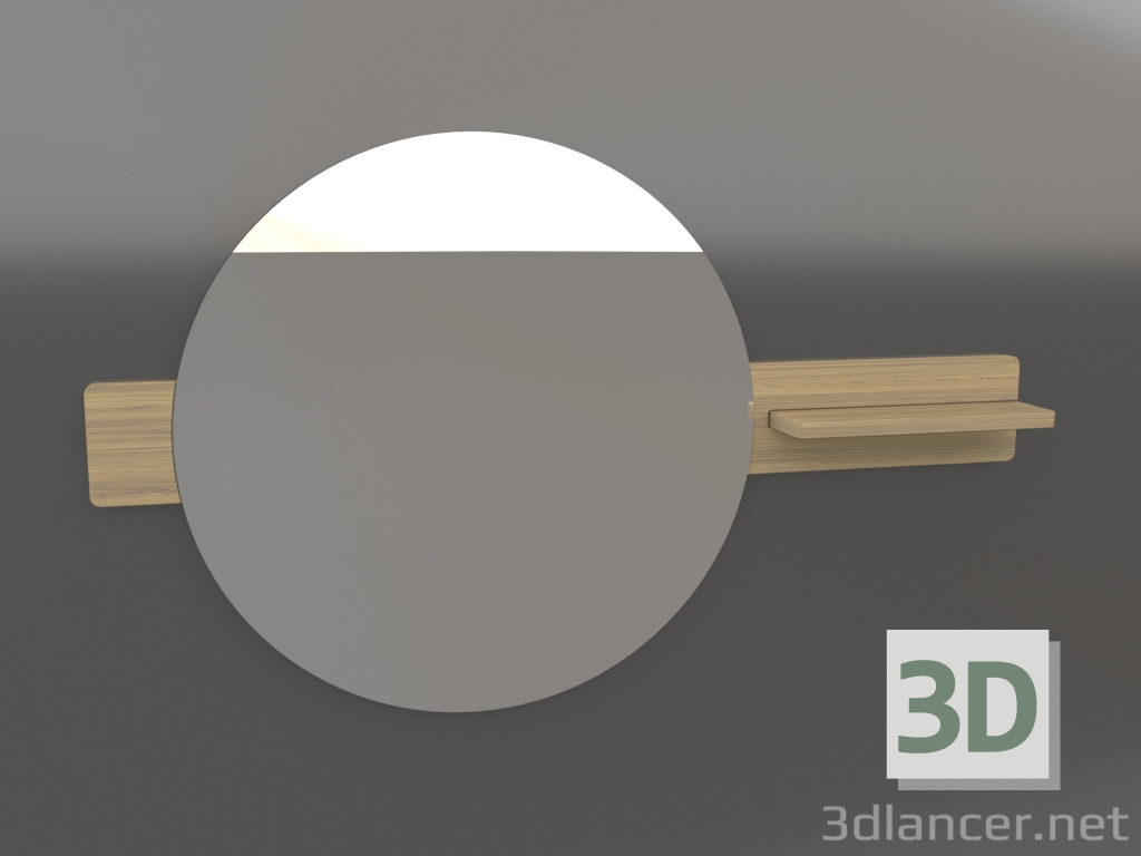 3D modeli Duvar aynası D 600 mm (ışıklı meşe) - önizleme