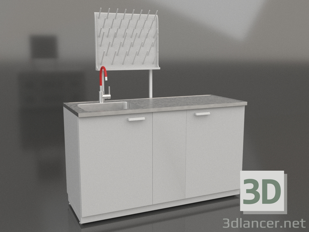3d model Laboratory metal sink LK-1500 SMS-G - preview