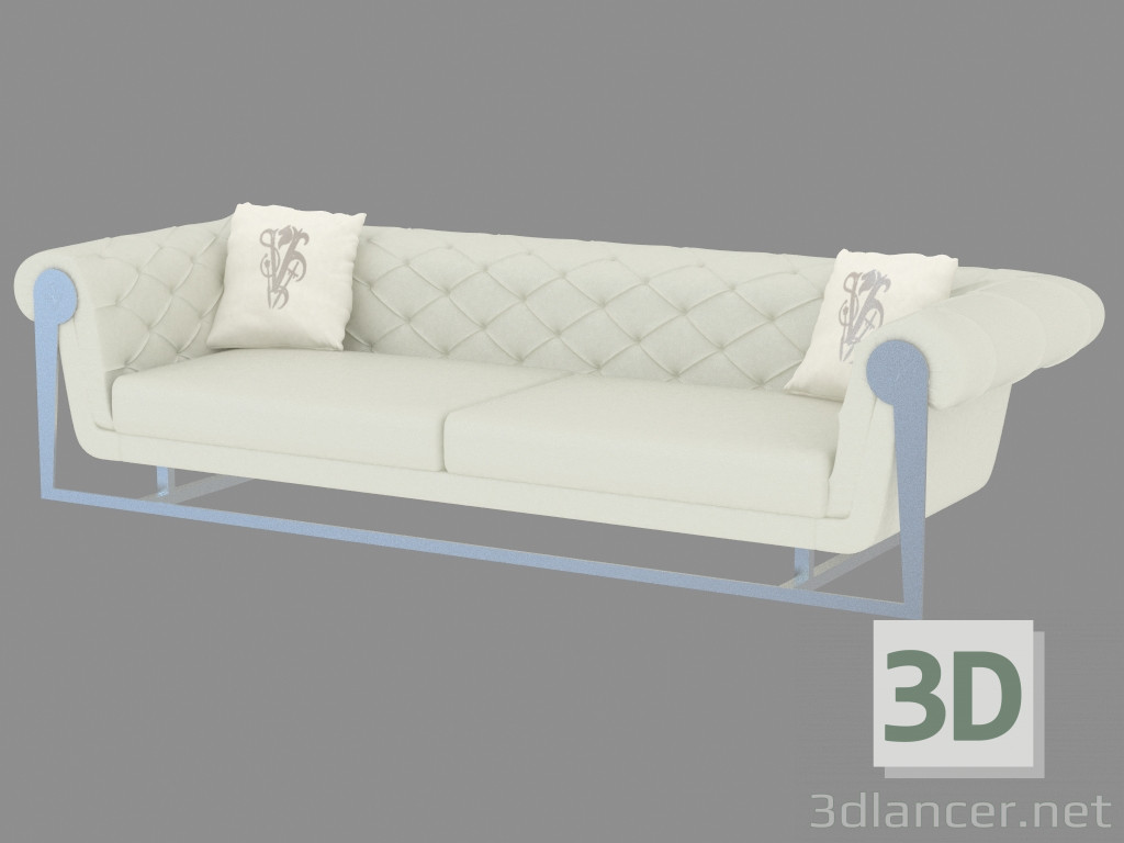 3d model Sofá de cuero Classic Straight Chester - vista previa