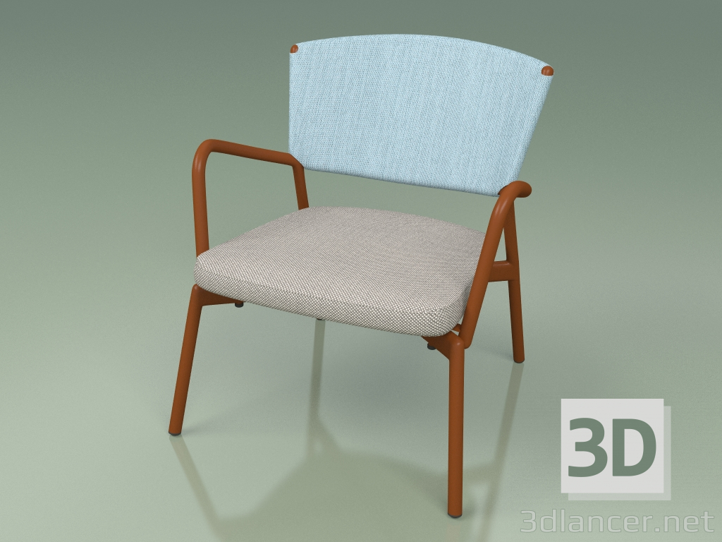 modello 3D Poltrona con seduta morbida 027 (Metal Rust, Batyline Sky) - anteprima